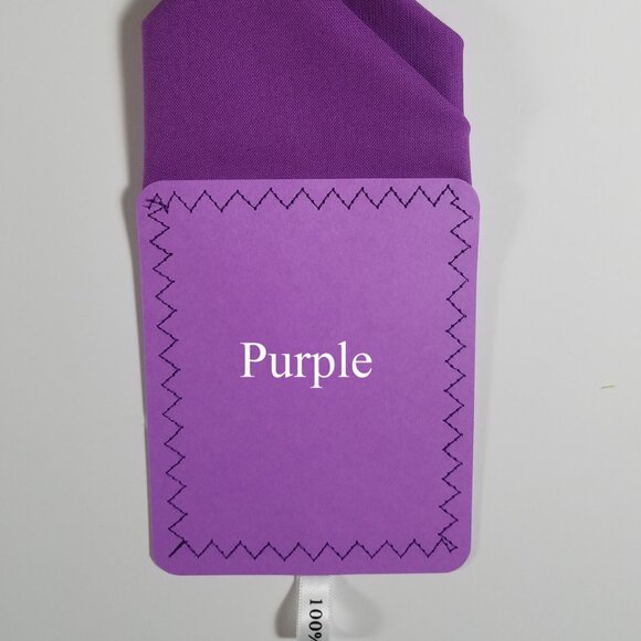 New - Purple Cotton Pre-Folded Pocket Square Handkerchief Insert - Picture 4 of 6